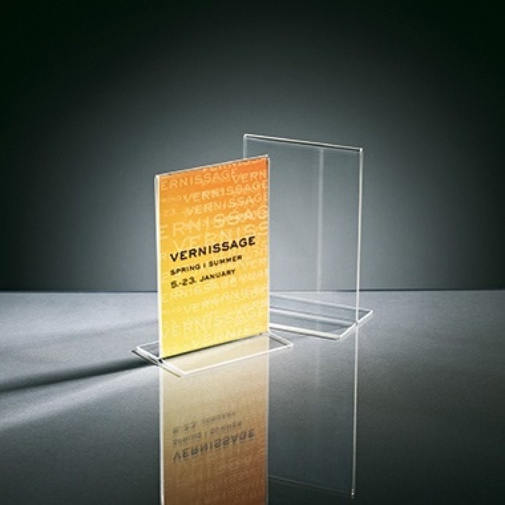 Produktabbildung: Sigel Tischaufsteller TA226 DIN A6 105x180mm T-Form Acryl glasklar