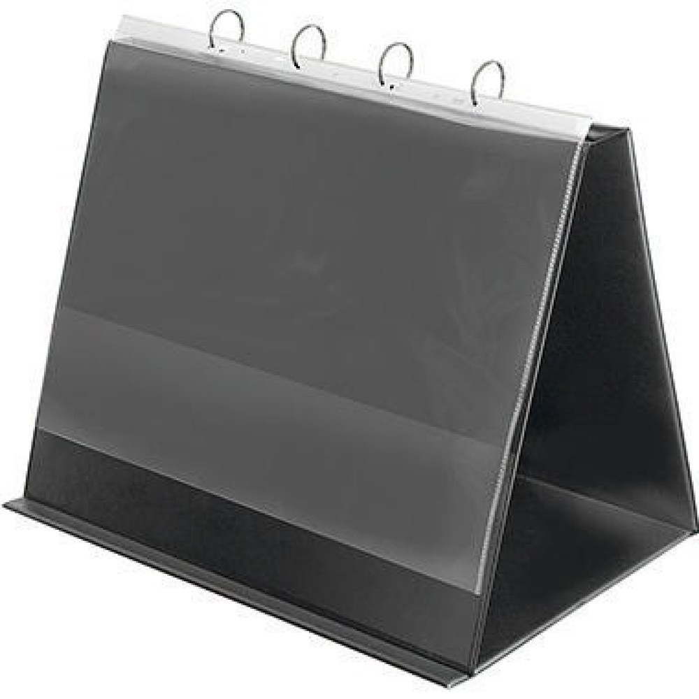 Produktabbildung: Veloflex Tischflipchart 4132280 DIN A3 quer 4Ringe 10Hüllen schwarz