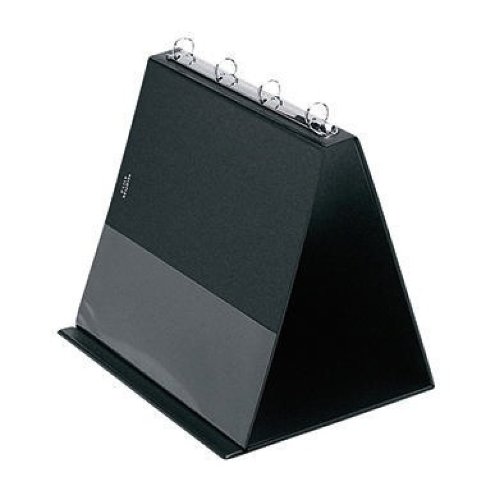 Produktabbildung: Veloflex Tischflipchart 4101080 DIN A4 quer 4Ringe 10Hüllen schwarz