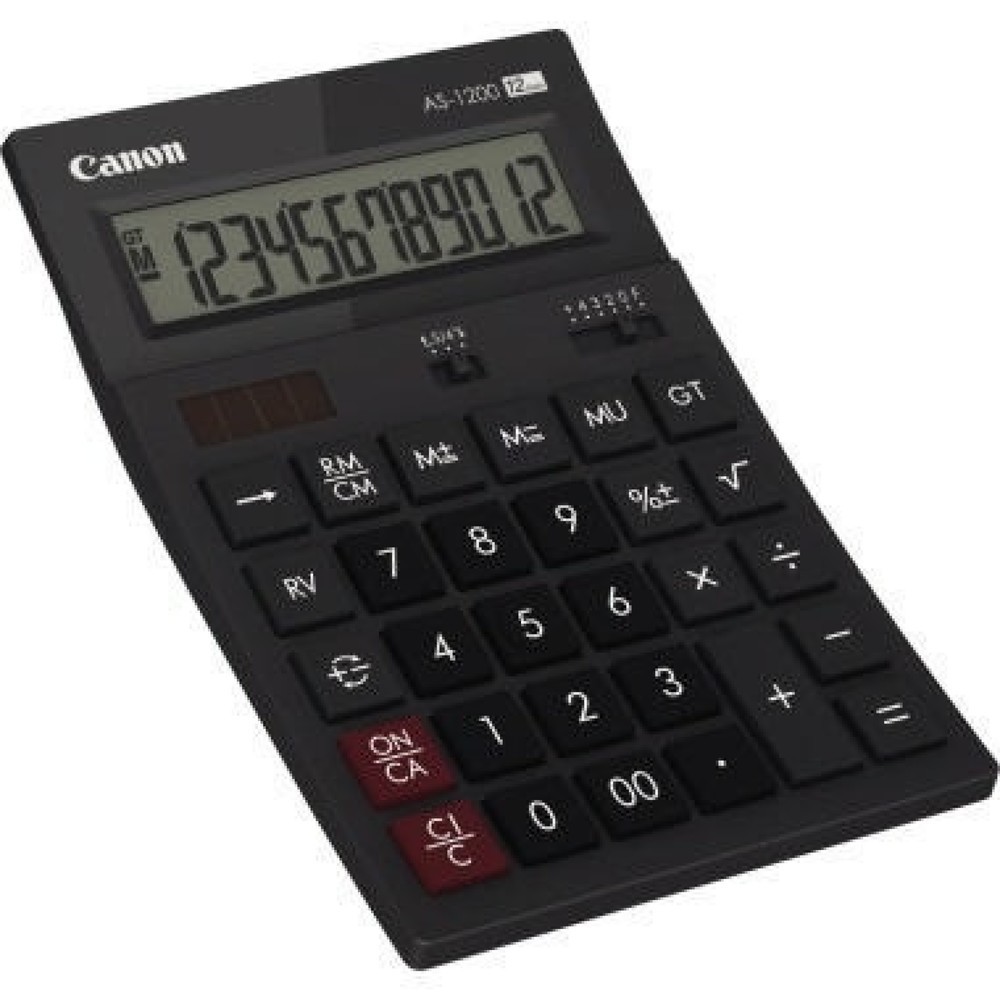 Produktabbildung: Canon Tischrechner AS-1200 4599B001AB 12stellig schwarz