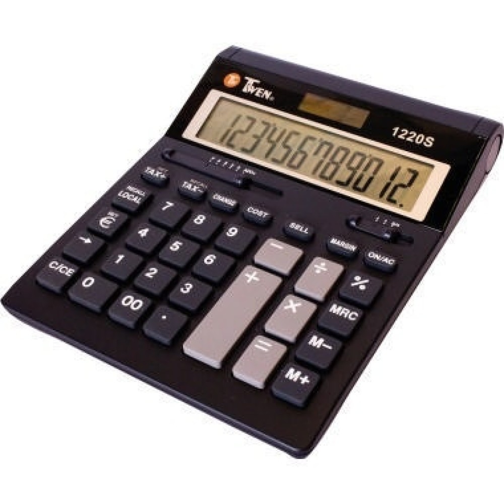 Produktabbildung: TWEN Tischrechner 1220 S 593 12Zeichen Solar/Batterie schwarz