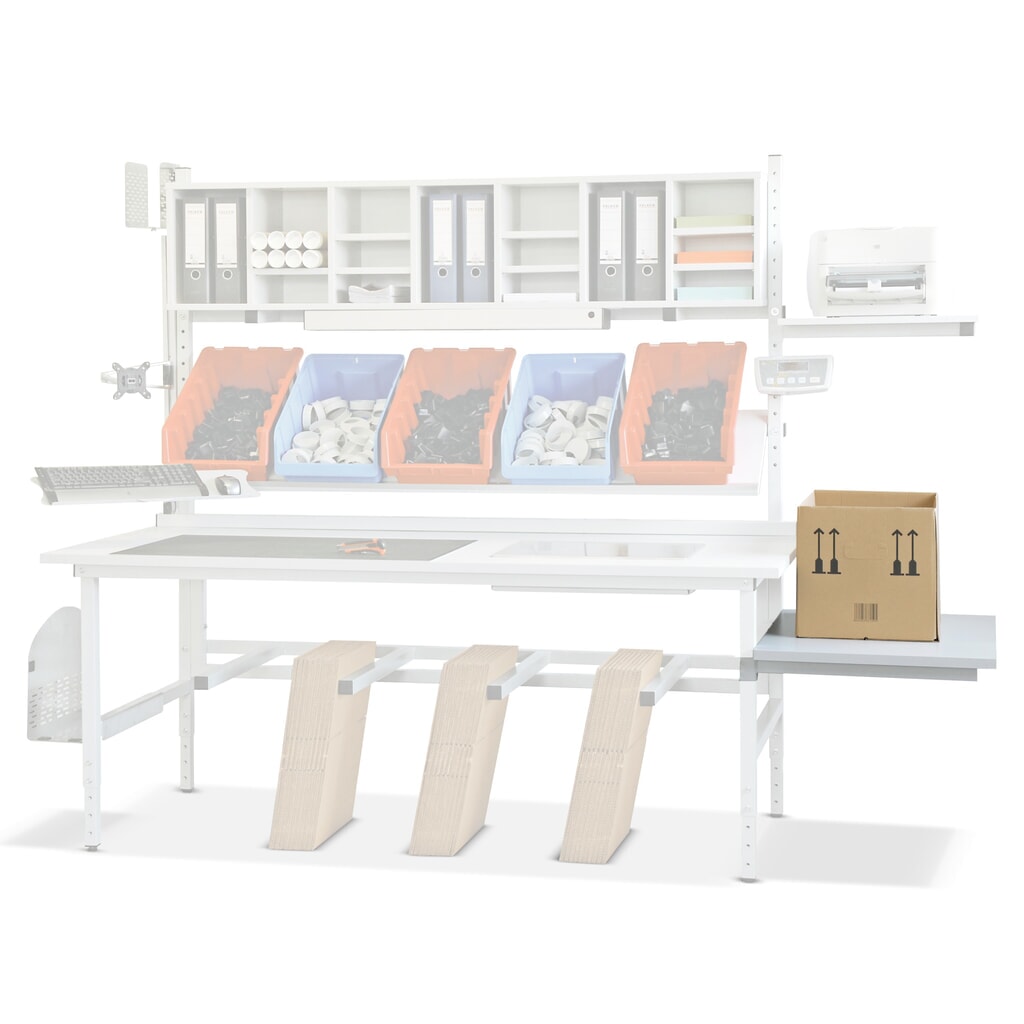 Tischverlängerung für DAHMEN Packtische Classic und Multiplex, BxT 600 x 900 mm, anthrazit Produktabbildung: Tischverlängerung für DAHMEN Packtische Classic und Multiplex, BxT 600 x 900 mm, anthrazit
