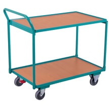 Produktabbildung Nr. 1: Tischwagen Ameise®, hochstehender Bügel, 2 Etagen à 850 x 500 mm, mit Zentralbremse