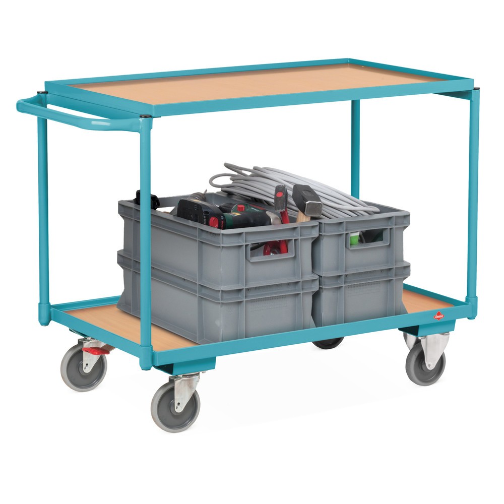Produktabbildung: Tischwagen Ameise®, waagerechter Bügel, 3 Etagen à 1.000 x 600 mm, TK 250 kg