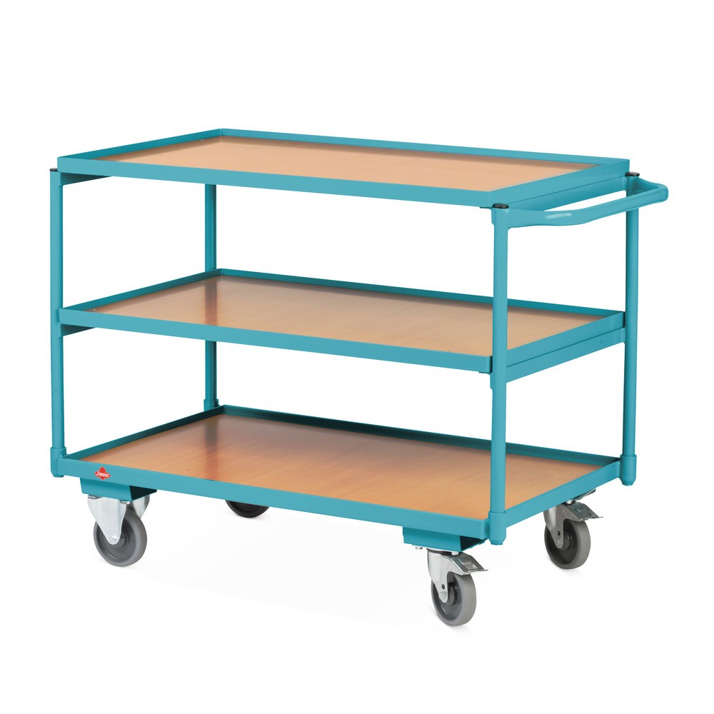 Produktabbildung Nr. 3: Tischwagen Ameise®, waagerechter Bügel, 3 Etagen à 1.000 x 600 mm, TK 250 kg