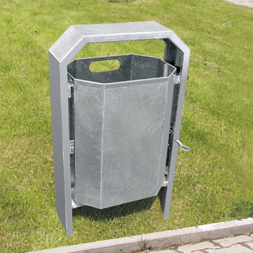 TKG Abfallbehälter, achteckig, Stahlblech, 40 Liter Produktabbildung: TKG Abfallbehälter, achteckig, Stahlblech, 40 Liter