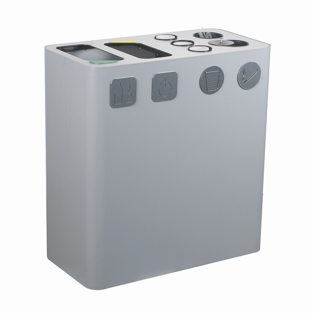 TKG Design-Abfall-Trennsystem PURE 2er-Basis 200L Grau Produktabbildung Nr. 2: TKG Design-Abfall-Trennsystem PURE 2er-Basis 200L Grau