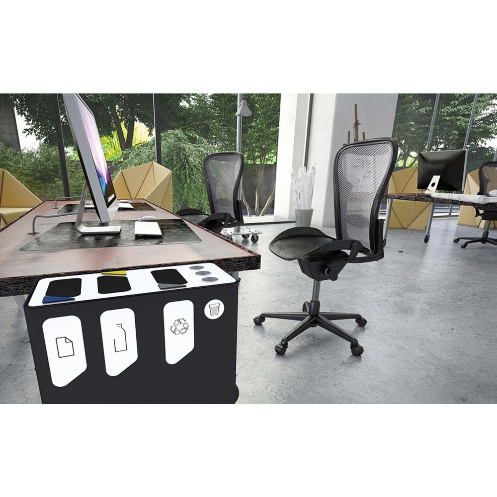 Produktabbildung Nr. 2: TKG Design-Abfall-Trennsystem PURE 3er-Basis 300L Schwarz