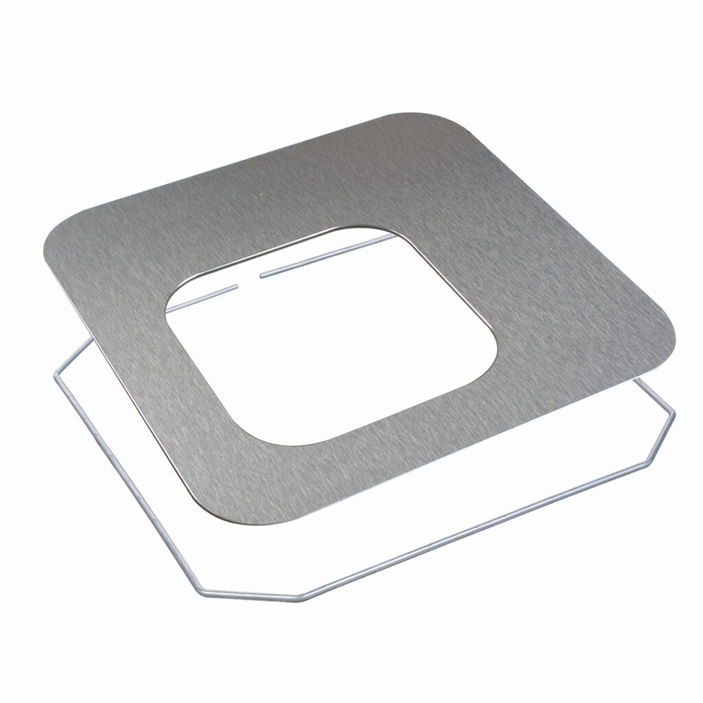 Produktabbildung: TKG Design-Abfall-Trennsystem PURE Deckel Silber Satin für Einzelbehälter, 1 Abfall-Einwurföffnung