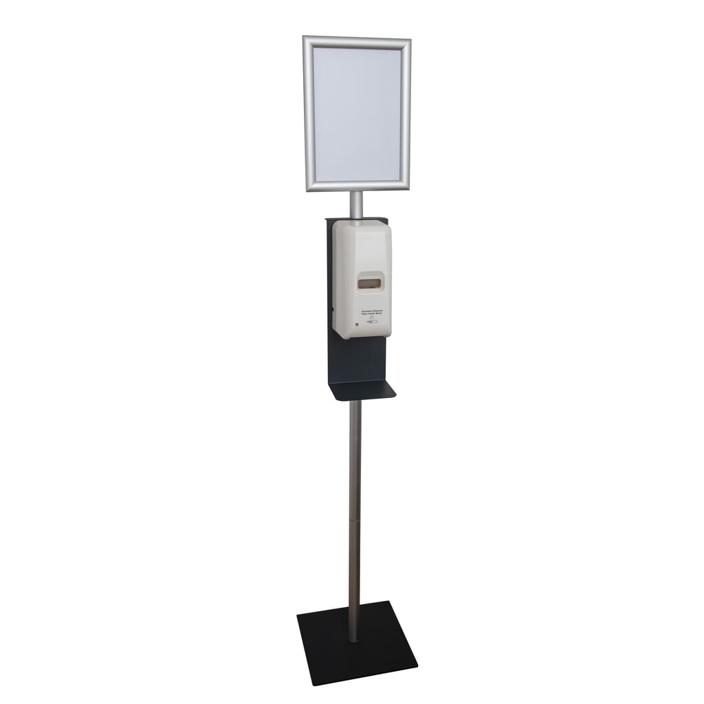 TKG Desinfektionssäule, inkl. Spender mit Sensor und Hinweistafel Produktabbildung: TKG Desinfektionssäule, inkl. Spender mit Sensor und Hinweistafel