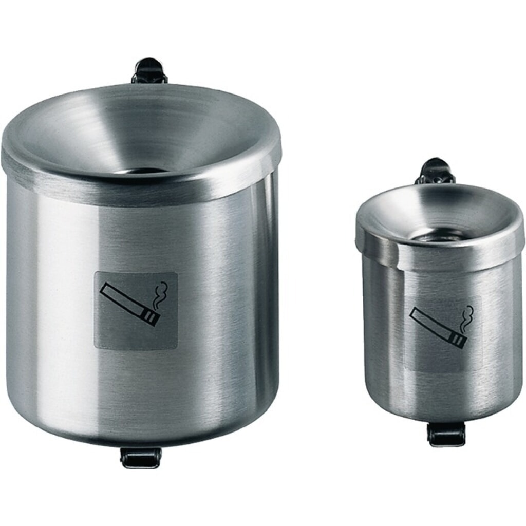 TKG Sicherheitswandascher, silberfarbig, Ø90xH100mm, mit Kippvorrichtung Produktabbildung: TKG Sicherheitswandascher, silberfarbig, Ø90xH100mm, mit Kippvorrichtung