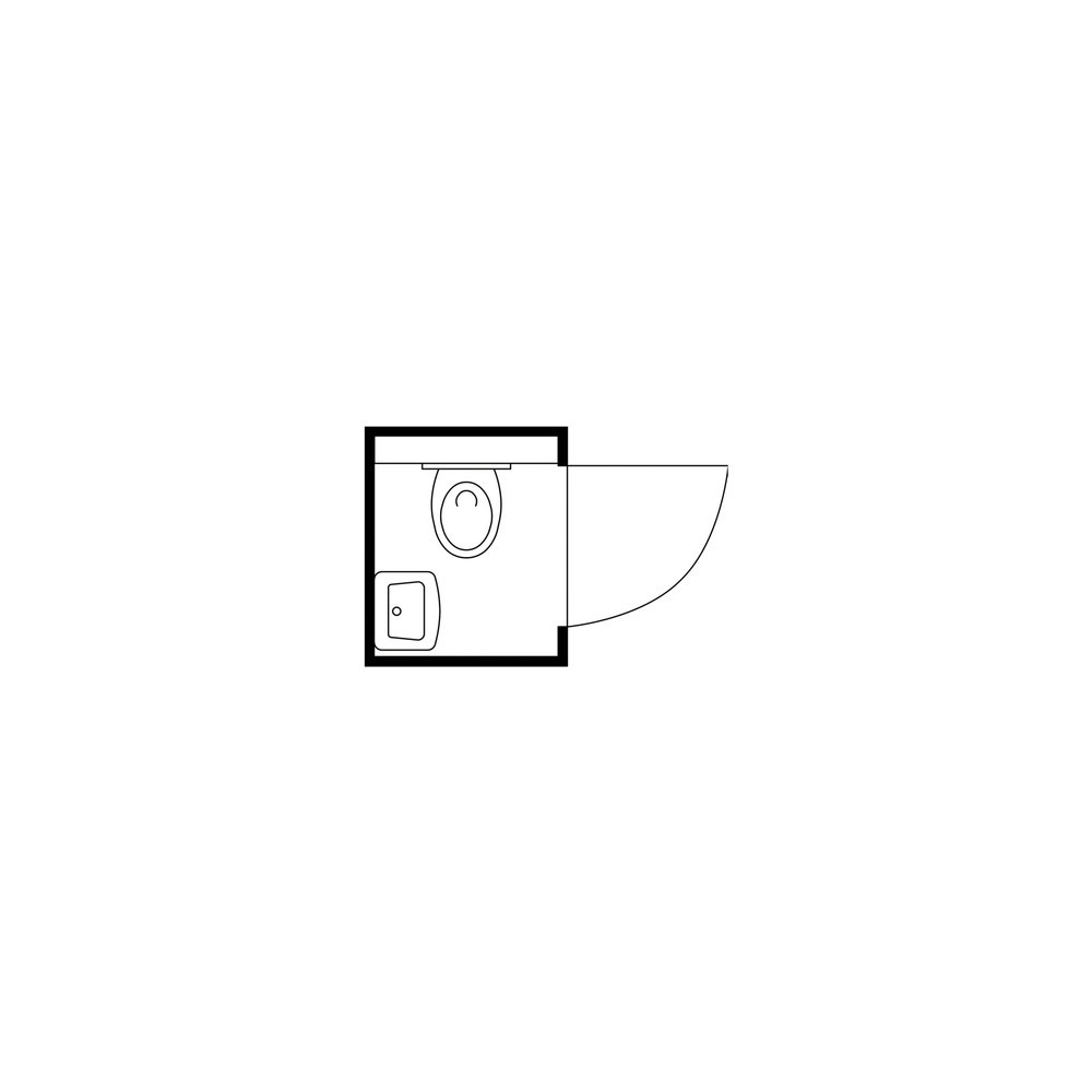 Productafbeelding nr. 2: Toiletbox FLADAFI® TB 2704, verzinkt, gemonteerd, met schoonwatertank van 150 l, enkele draaideur, centraal in de brede zijde