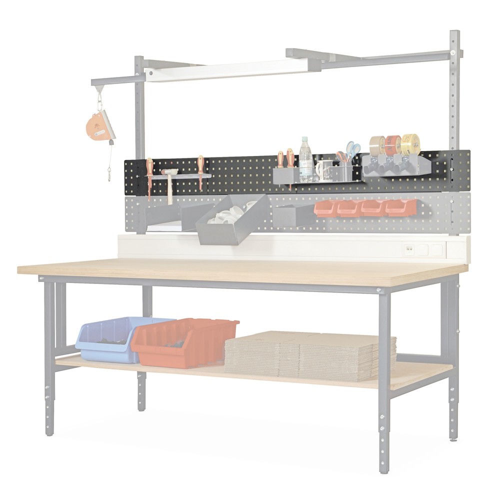 Illustration du produit: Tôle perforée pour table d'emballage, hxl 200 x 1 600 mm, gris clair