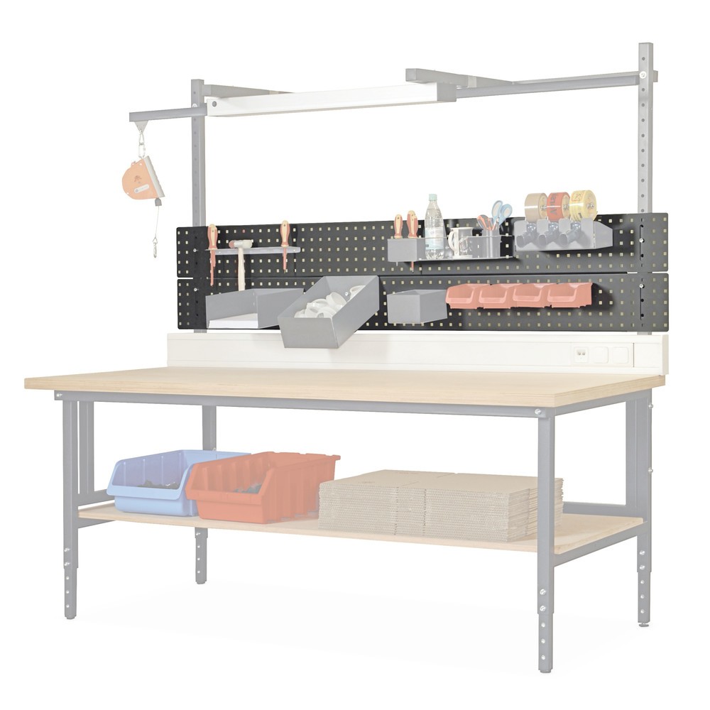 Illustration du produit: Tôle perforée pour table d'emballage, hxl 400 x 1 600 mm, gris clair