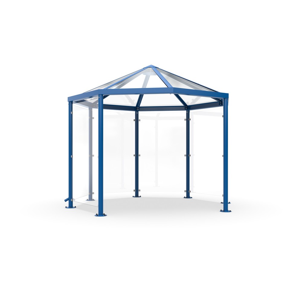 Illustration du produit: Tonnelle à fumer avec Toit incliné, sans parois latérales, octogonale, bleu gentiane