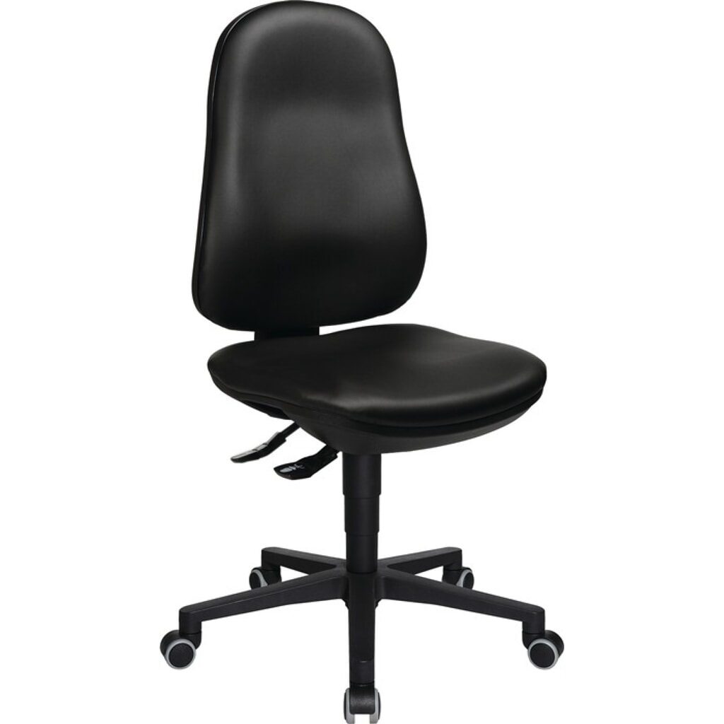 Topstar® Arbeitsdrehstuhl Point 70, Kunstlederpolster schwarz, Rollen, 410-530 mm Produktabbildung: Topstar® Arbeitsdrehstuhl Point 70, Kunstlederpolster schwarz, Rollen, 410-530 mm