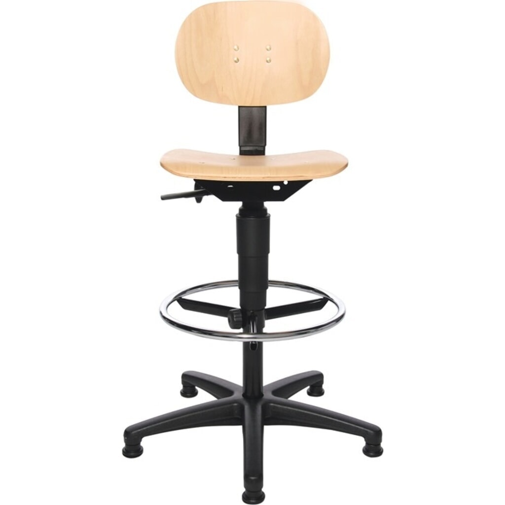 Topstar® Arbeitsdrehstuhl Tec 11, Buche, Bodengleiter + Fußring, 590-840 mm Produktabbildung Nr. 2: Topstar® Arbeitsdrehstuhl Tec 11, Buche, Bodengleiter + Fußring, 590-840 mm