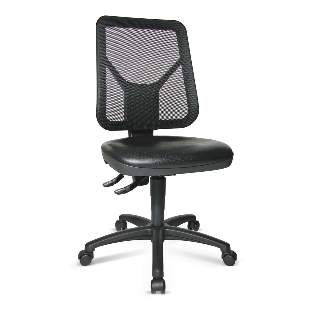 Topstar® Arbeitsdrehstuhl Tec 80 PK, Sitzhöhe 410-530 mm, Netzrückenlehne, Rollen, schwarz Produktabbildung: Topstar® Arbeitsdrehstuhl Tec 80 PK, Sitzhöhe 410-530 mm, Netzrückenlehne, Rollen, schwarz