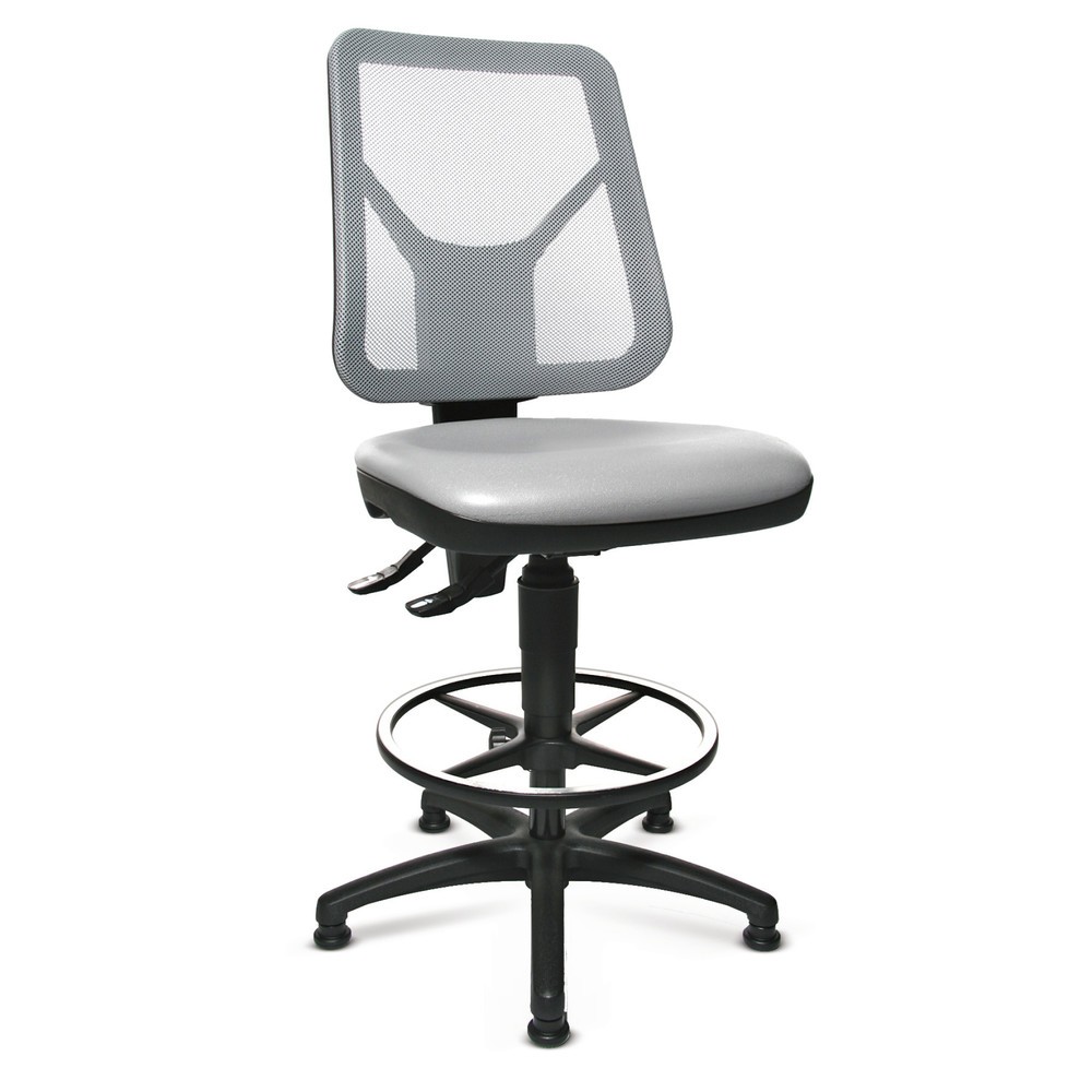 Produktabbildung Nr. 1: Topstar® Arbeitsdrehstuhl Tec 80 PK, Sitzhöhe 590-840 mm, Netzrückenlehne, Bodengleiter, Fußring, schwarz