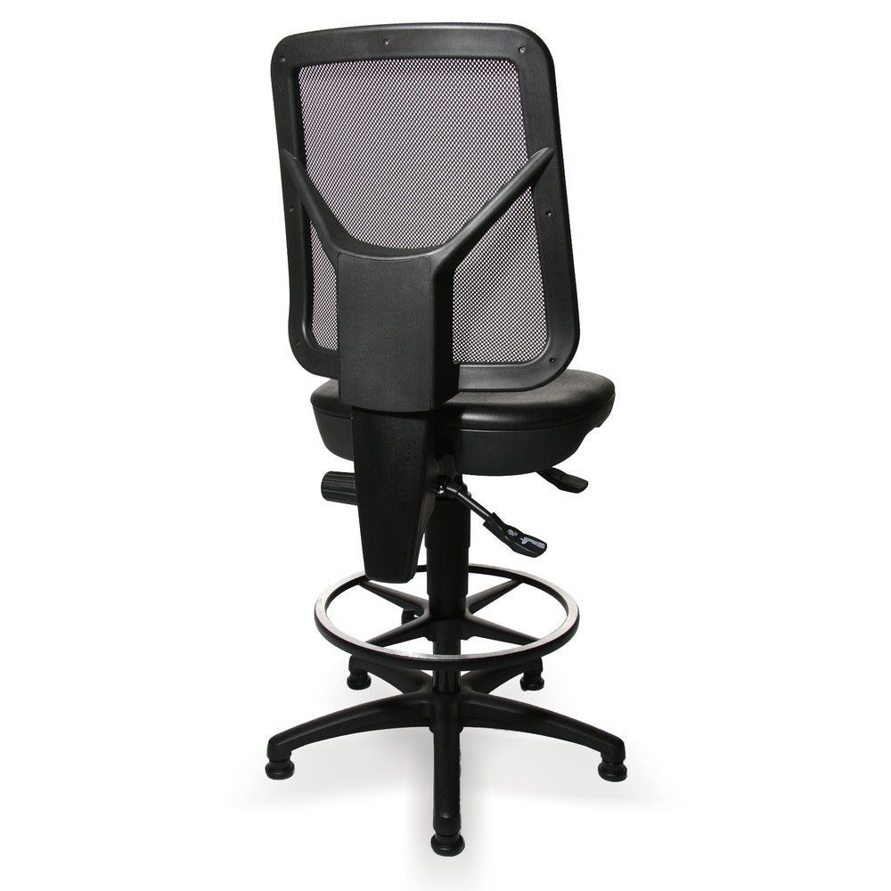 Produktabbildung Nr. 2: Topstar® Arbeitsdrehstuhl Tec 80 PK, Sitzhöhe 590-840 mm, Netzrückenlehne, Bodengleiter, Fußring, schwarz