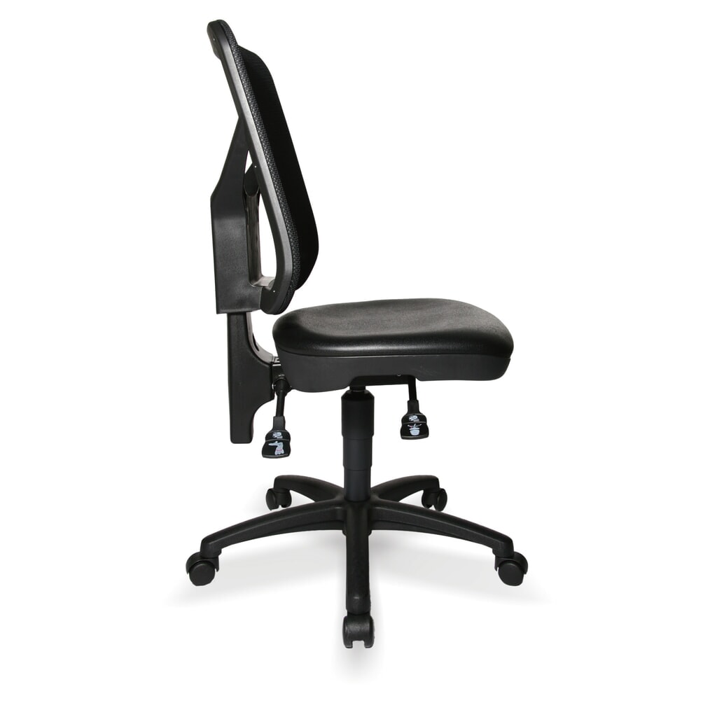 Topstar® Arbeitsdrehstuhl Tec 80 PK, Sitzhöhe 410-530 mm, Netzrückenlehne, Rollen, schwarz Produktabbildung Nr. 3: Topstar® Arbeitsdrehstuhl Tec 80 PK, Sitzhöhe 410-530 mm, Netzrückenlehne, Rollen, schwarz