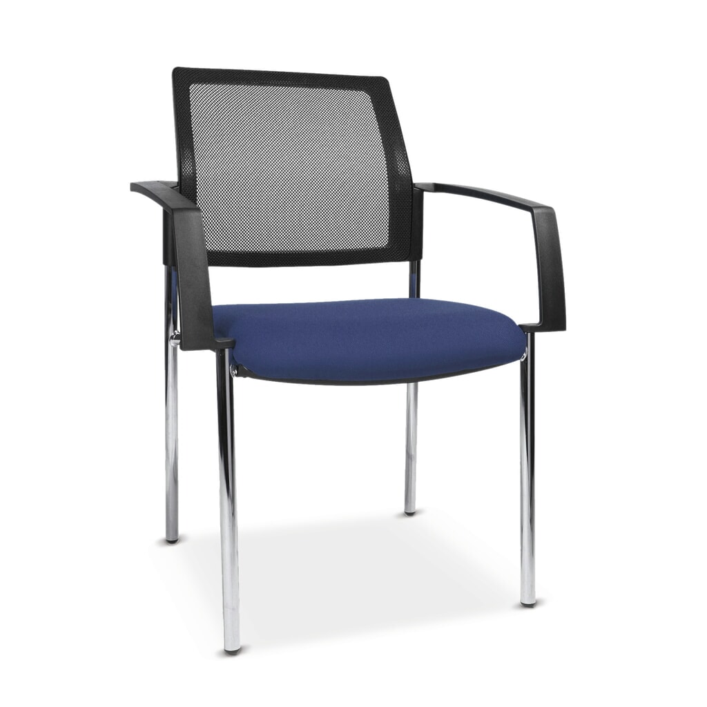 Topstar® Besucherstuhl BtoB 10 mit Polster-Rückenlehne + 4 Fuß Gestell, schwarz Produktabbildung: Topstar® Besucherstuhl BtoB 10 mit Polster-Rückenlehne + 4 Fuß Gestell, schwarz