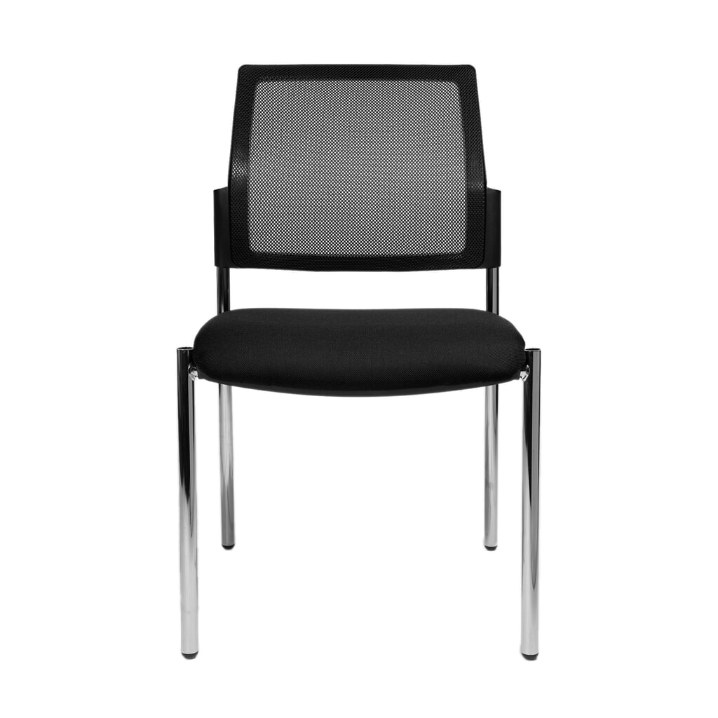 Topstar® Besucherstuhl BtoB 10 mit Netz-Rückenlehne + 4 Fuß Gestell, schwarz Produktabbildung: Topstar® Besucherstuhl BtoB 10 mit Netz-Rückenlehne + 4 Fuß Gestell, schwarz