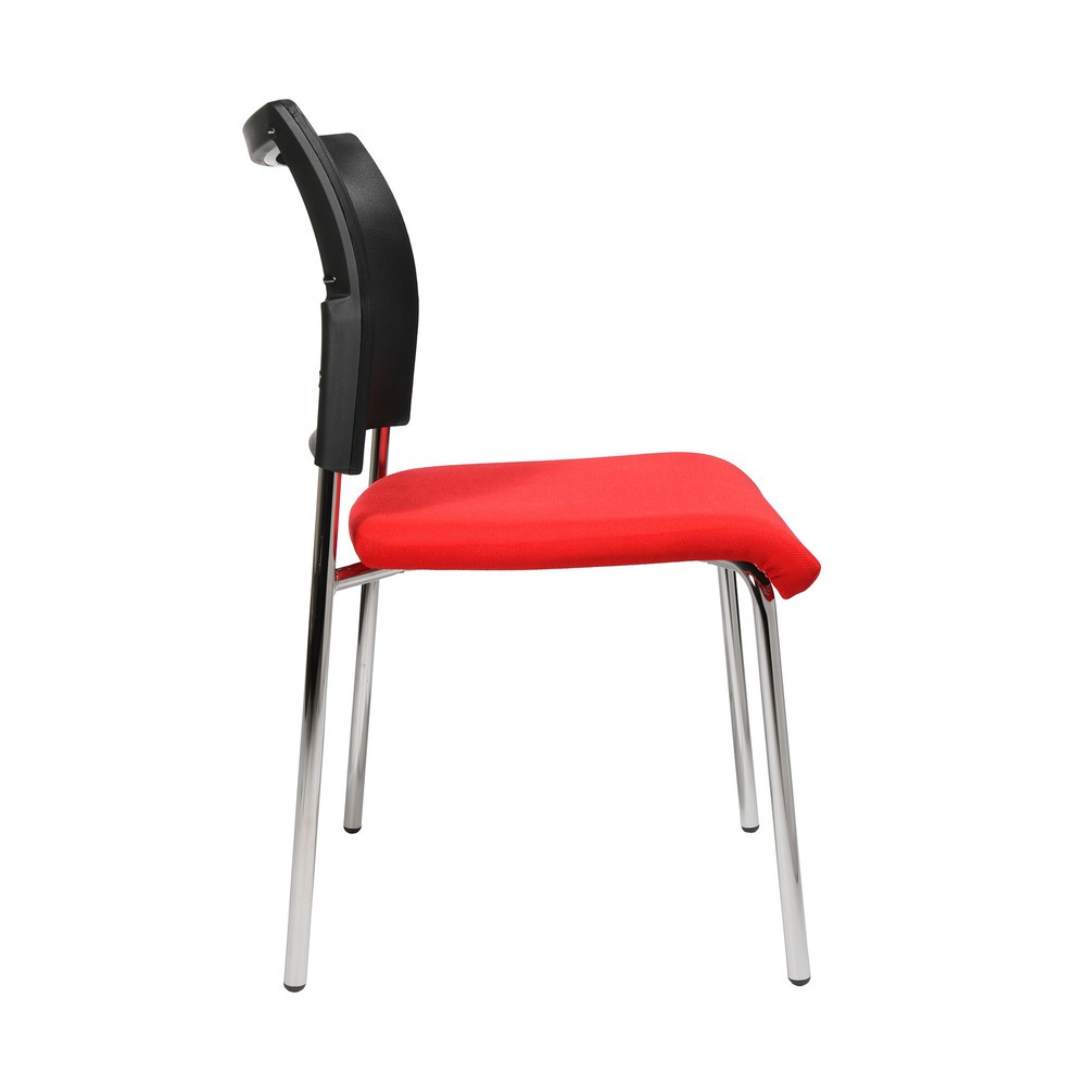 Produktabbildung Nr. 4: Topstar® Besucherstuhl Classic mit Netz-Rückenlehne + 4 Fuß Gestell, rot