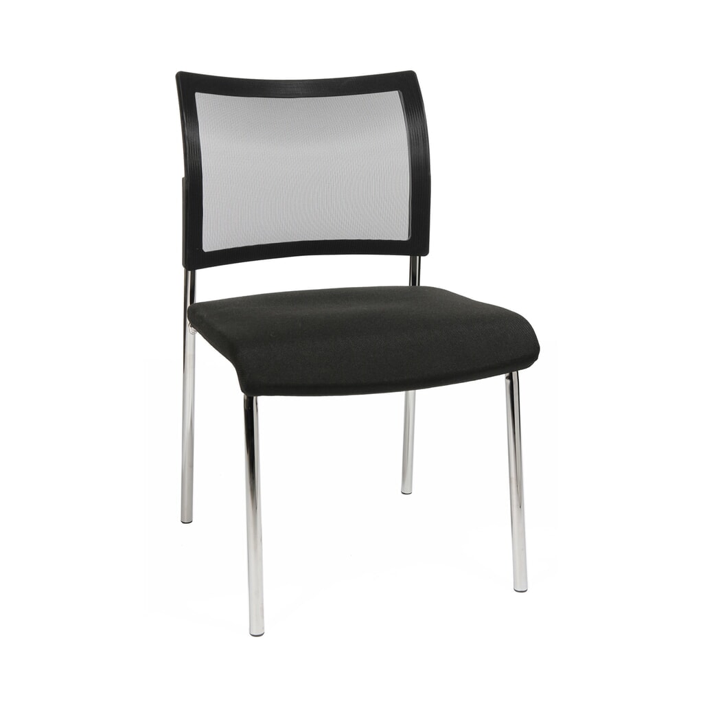 Topstar® Besucherstuhl Classic mit Netz-Rückenlehne + 4 Fuß Gestell, schwarz Produktabbildung: Topstar® Besucherstuhl Classic mit Netz-Rückenlehne + 4 Fuß Gestell, schwarz