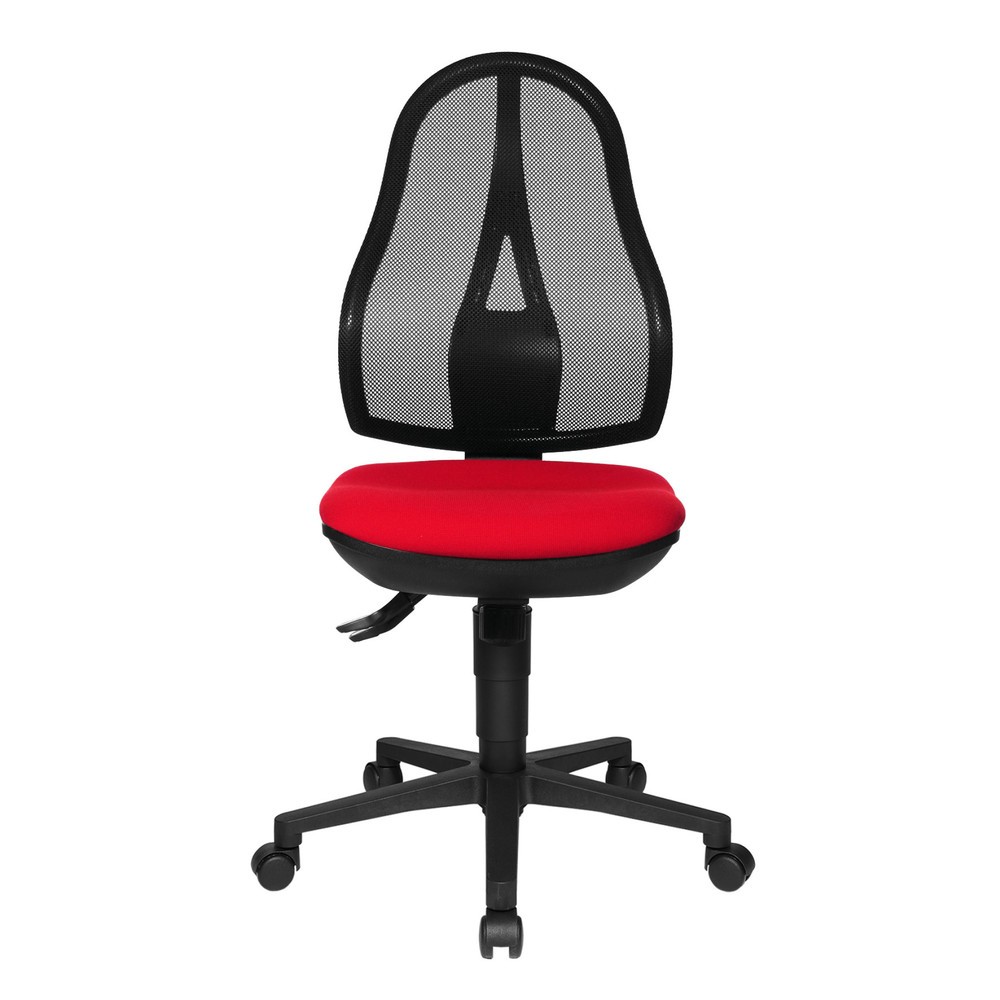 Produktabbildung: Topstar® Bürodrehstuhl Open Point Syncro, Bandscheibensitz, Netzrücken, rot