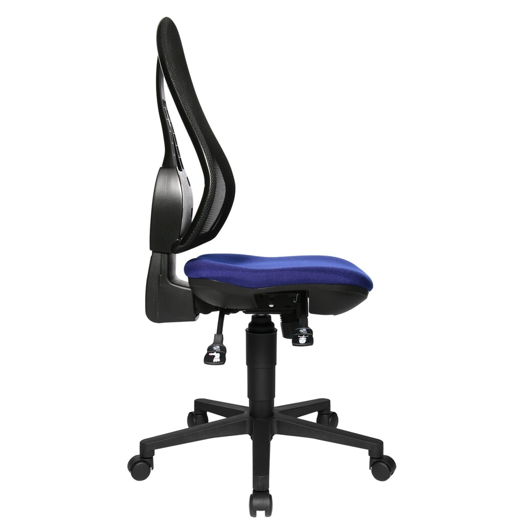 Topstar® Bürodrehstuhl Open Point Syncro, Bandscheibensitz, Netzrücken, blau Produktabbildung Nr. 2: Topstar® Bürodrehstuhl Open Point Syncro, Bandscheibensitz, Netzrücken, blau