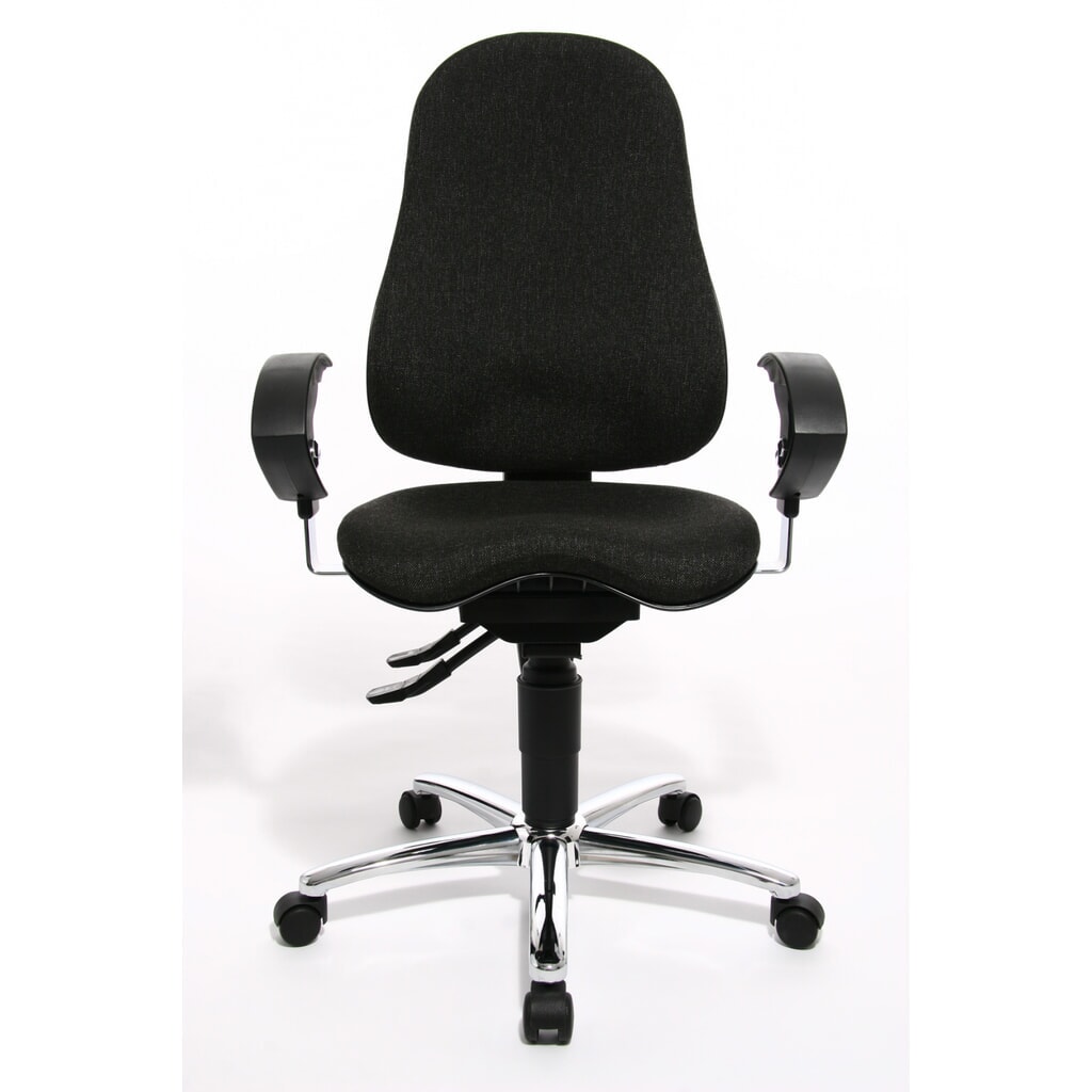Topstar® Bürodrehstuhl Ortho 10, höhenverstellbare Armlehnen, anthrazit Produktabbildung: Topstar® Bürodrehstuhl Ortho 10, höhenverstellbare Armlehnen, anthrazit