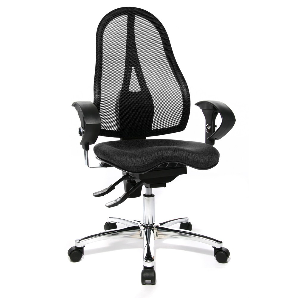 Produktabbildung Nr. 2: Topstar® Bürodrehstuhl Ortho 15, Netzrücken, höhenverstellbare Armlehnen, anthrazit