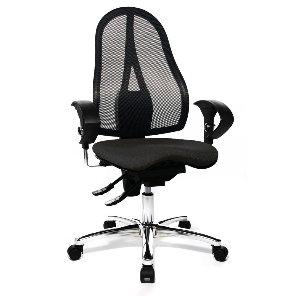 Produktabbildung Nr. 6: Topstar® Bürodrehstuhl Ortho 15, Netzrücken, höhenverstellbare Armlehnen, anthrazit