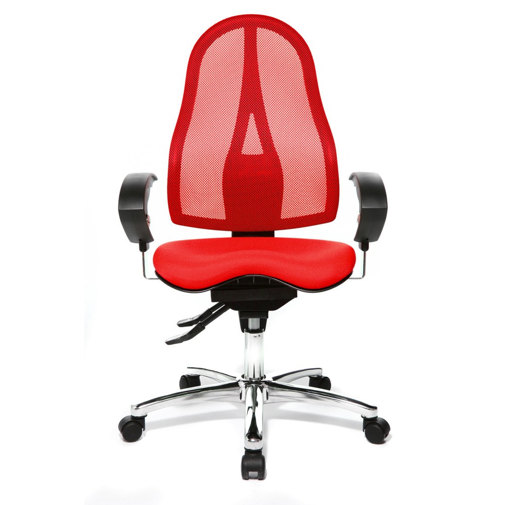 Produktabbildung Nr. 1: Topstar® Bürodrehstuhl Ortho 15, Netzrücken, höhenverstellbare Armlehnen, rot