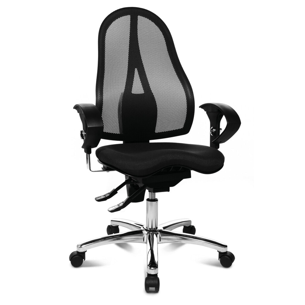 Topstar® Bürodrehstuhl Ortho 15, Netzrücken, höhenverstellbare Armlehnen, schwarz Produktabbildung Nr. 6: Topstar® Bürodrehstuhl Ortho 15, Netzrücken, höhenverstellbare Armlehnen, schwarz