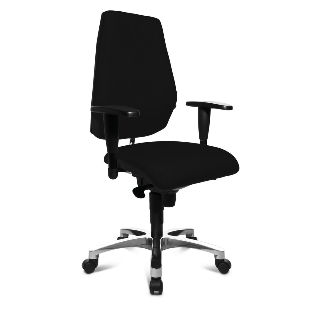 Produktabbildung: Topstar® Bürodrehstuhl Ortho 30, höhen- u. breitenverstellbare Armlehnen, schwarz