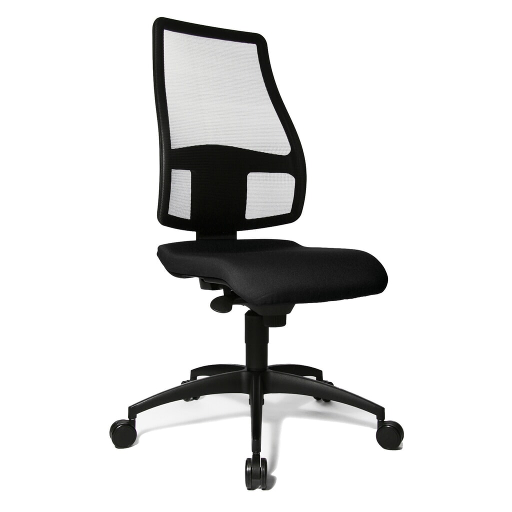 Produktabbildung: Topstar® Bürodrehstuhl Syncro, atmungsaktiver Netzrücken, schwarz