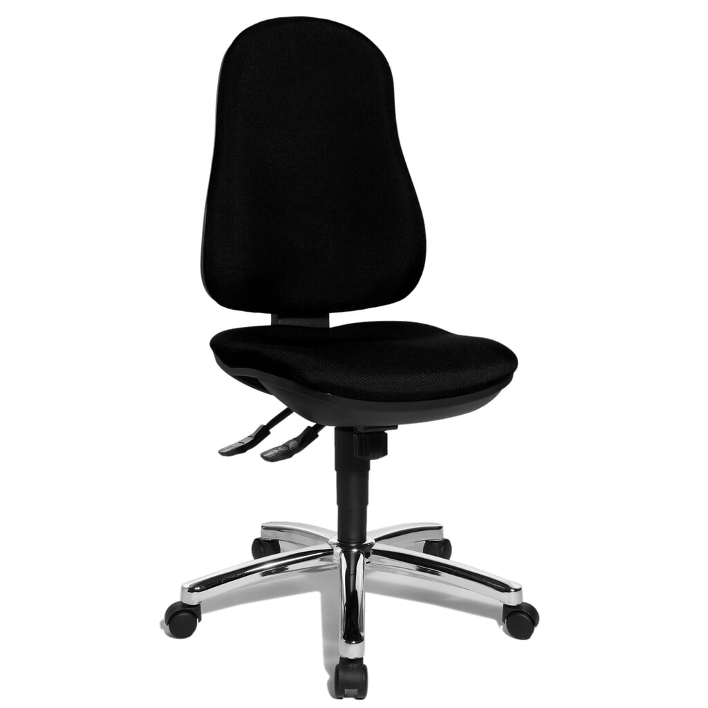 Topstar® Bürodrehstuhl T Support Syncro, Bandscheibensitz, schwarz Produktabbildung: Topstar® Bürodrehstuhl T Support Syncro, Bandscheibensitz, schwarz