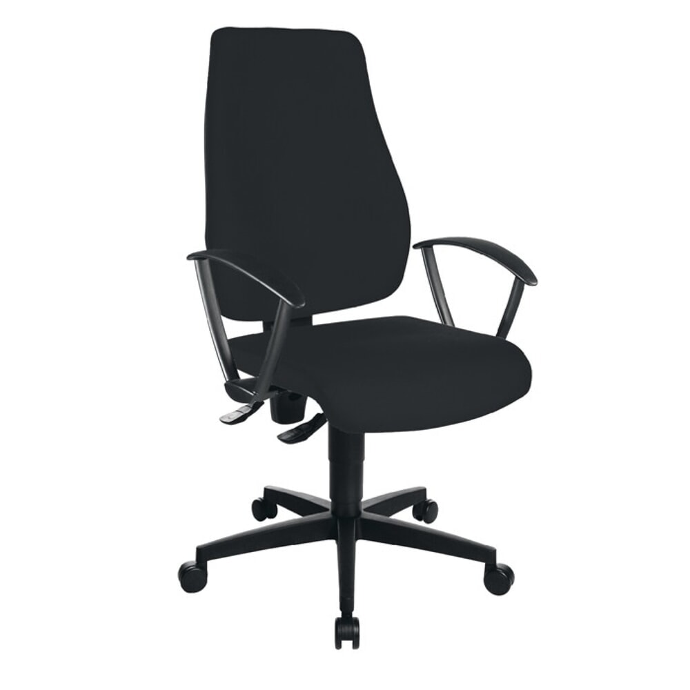 Illustration du produit: Siège de bureau pivotant Topstar®, noir 420-550 mm, avec contact permanent, sans accoudoirs capacité de charge 110 kg