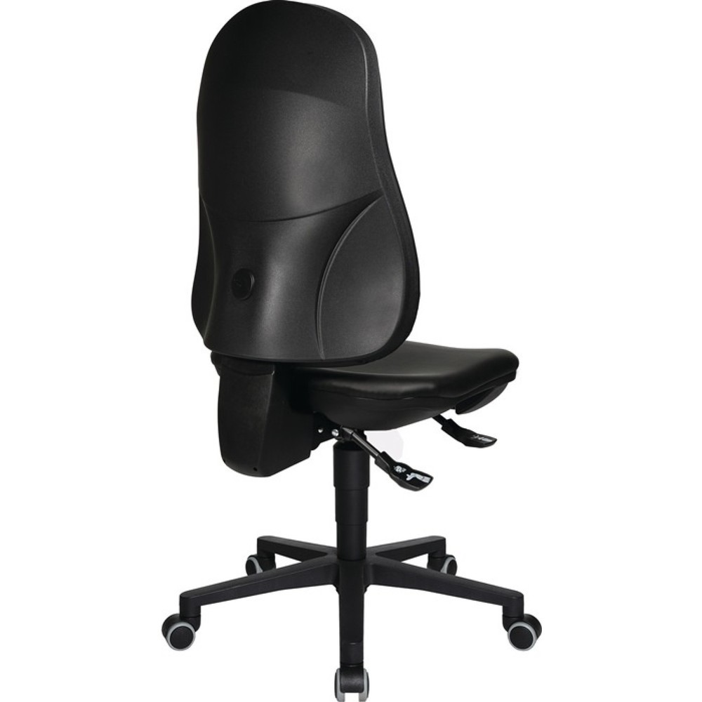 N° de l'image du produit 3 : Chaise de travail pivotante Topstar® Point 70, rembourrage similicuir noir, roulettes, 410-530 mm