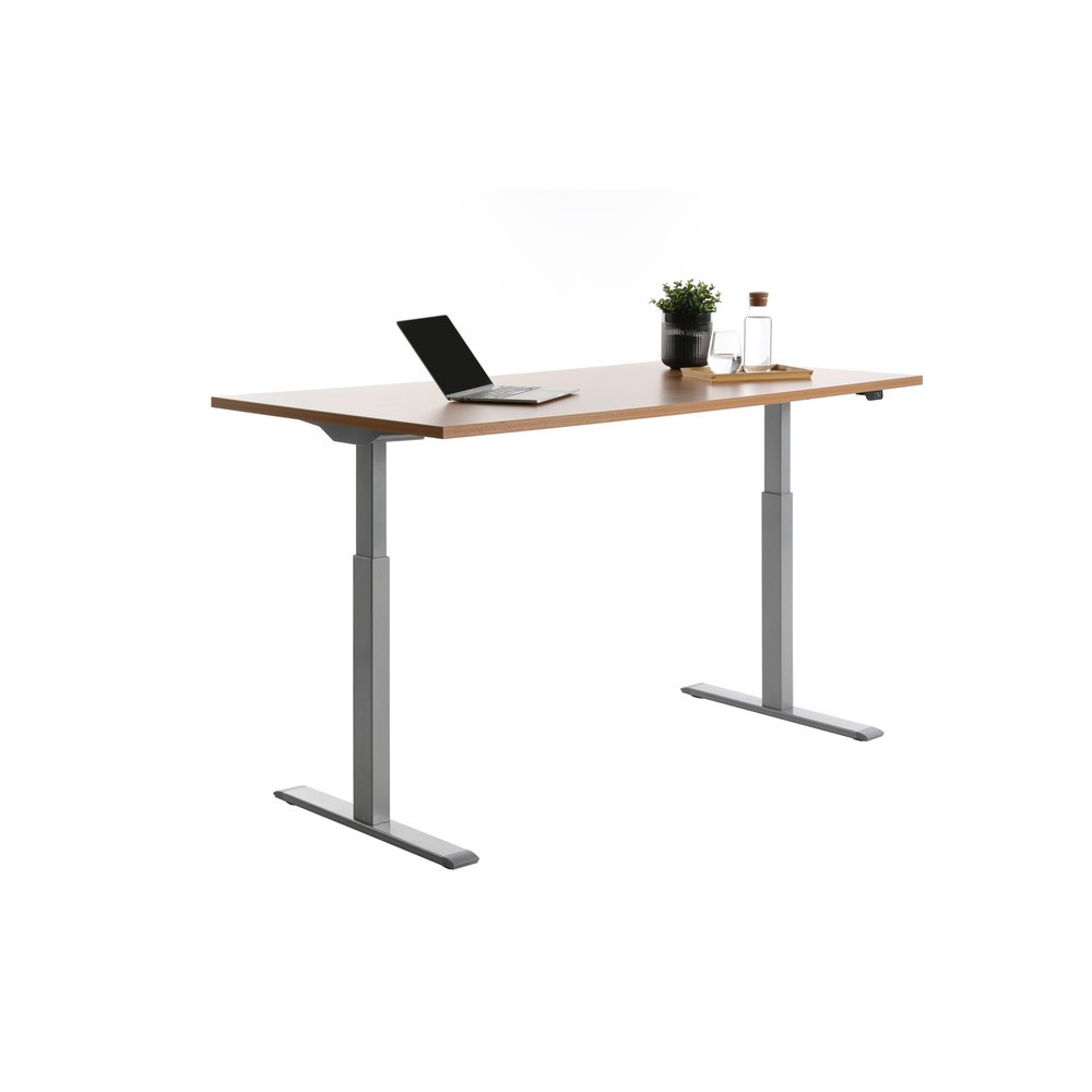 Produktabbildung Nr. 4: Topstar® Elektrisch höhenverstellbarer Schreibtisch E-Table, T-Fuß, BxT 1.600 x 800 mm, Buche/lichtgrau