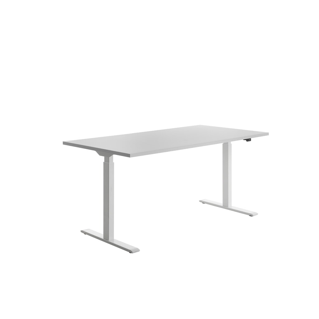 Produktabbildung Nr. 3: Topstar® Elektrisch höhenverstellbarer Schreibtisch E-Table, T-Fuß, BxT 1.600 x 800 mm, weiß/weiß