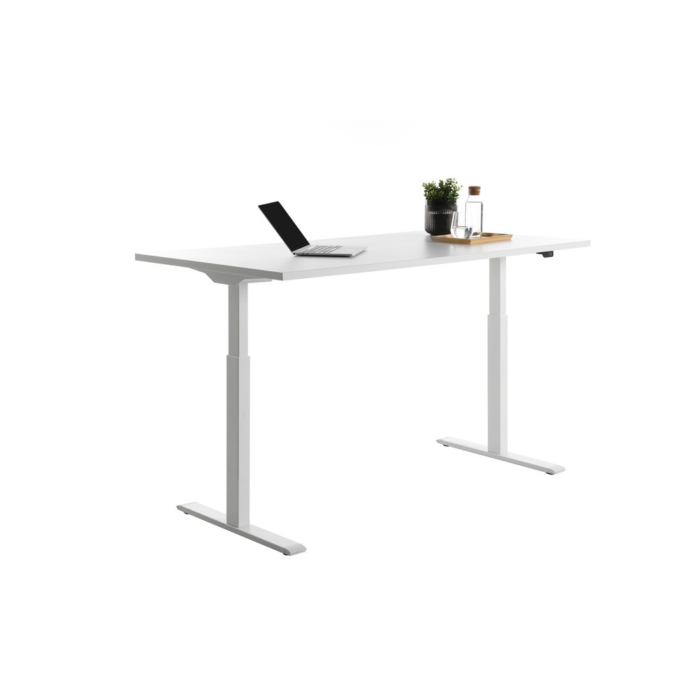 Produktabbildung Nr. 4: Topstar® Elektrisch höhenverstellbarer Schreibtisch E-Table, T-Fuß, BxT 1.600 x 800 mm, weiß/weiß