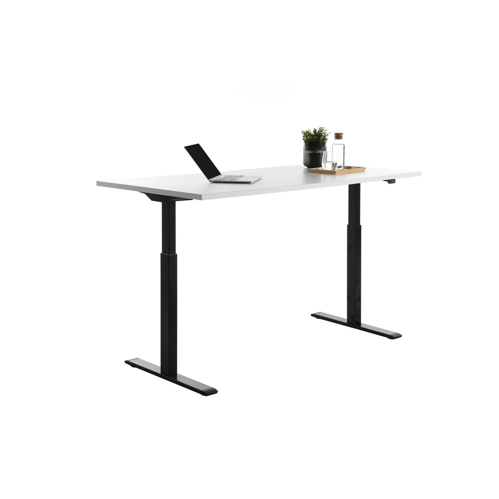 Produktabbildung Nr. 4: Topstar® Elektrisch höhenverstellbarer Schreibtisch E-Table, T-Fuß, BxT 1.600 x 800 mm, weiß/schwarz