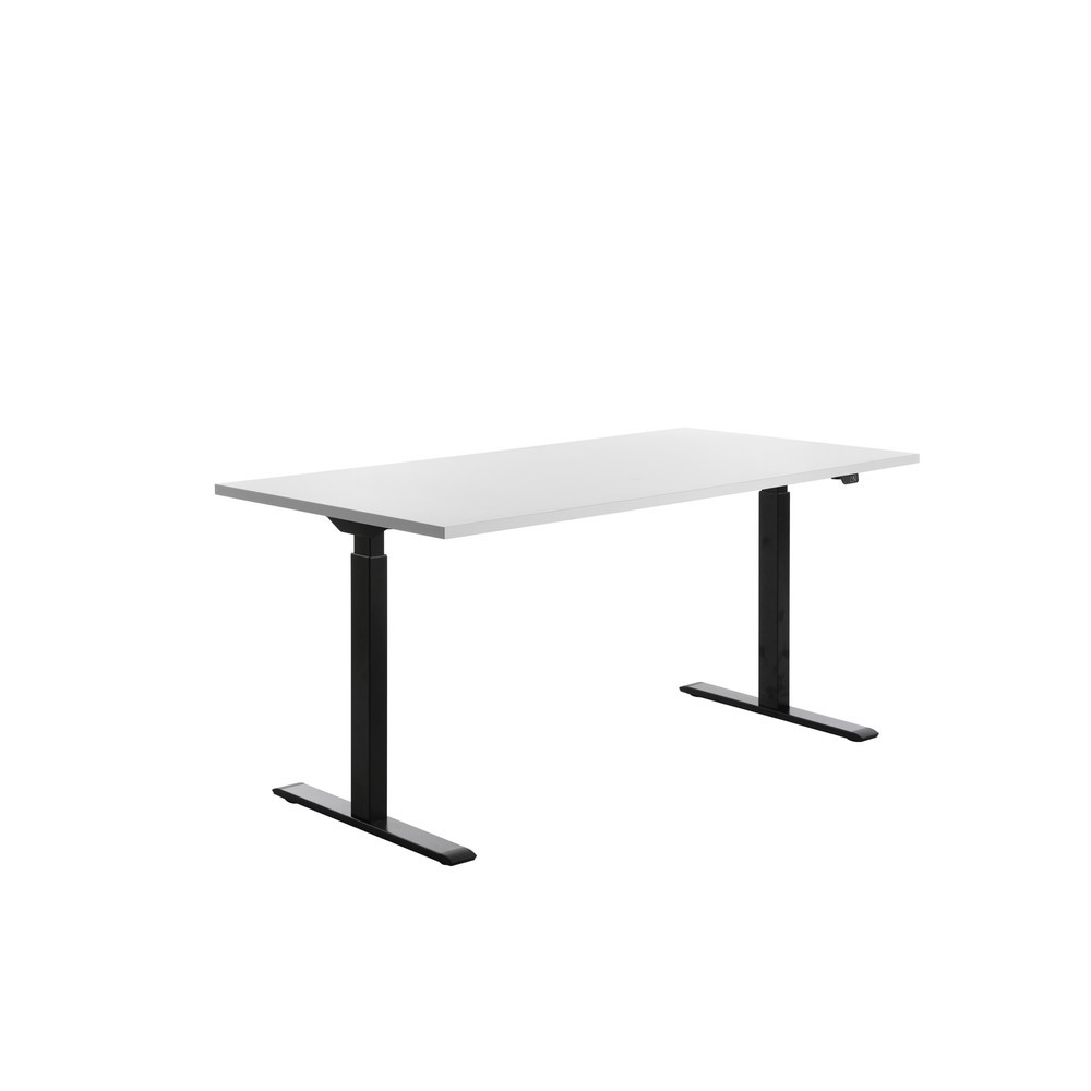 Produktabbildung Nr. 3: Topstar® Elektrisch höhenverstellbarer Schreibtisch E-Table, T-Fuß, BxT 1.600 x 800 mm, weiß/schwarz