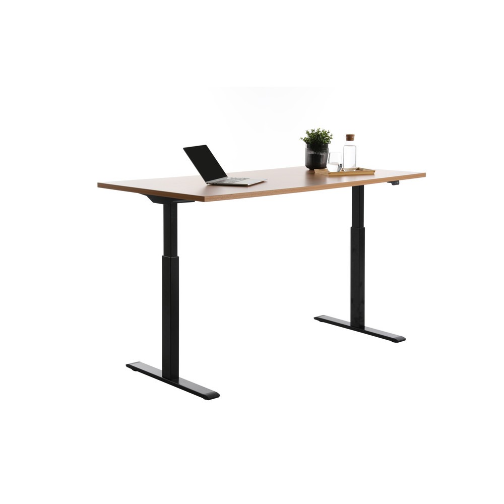 Produktabbildung Nr. 4: Topstar® Elektrisch höhenverstellbarer Schreibtisch E-Table, T-Fuß, BxT 1.600 x 800 mm, Buche/schwarz