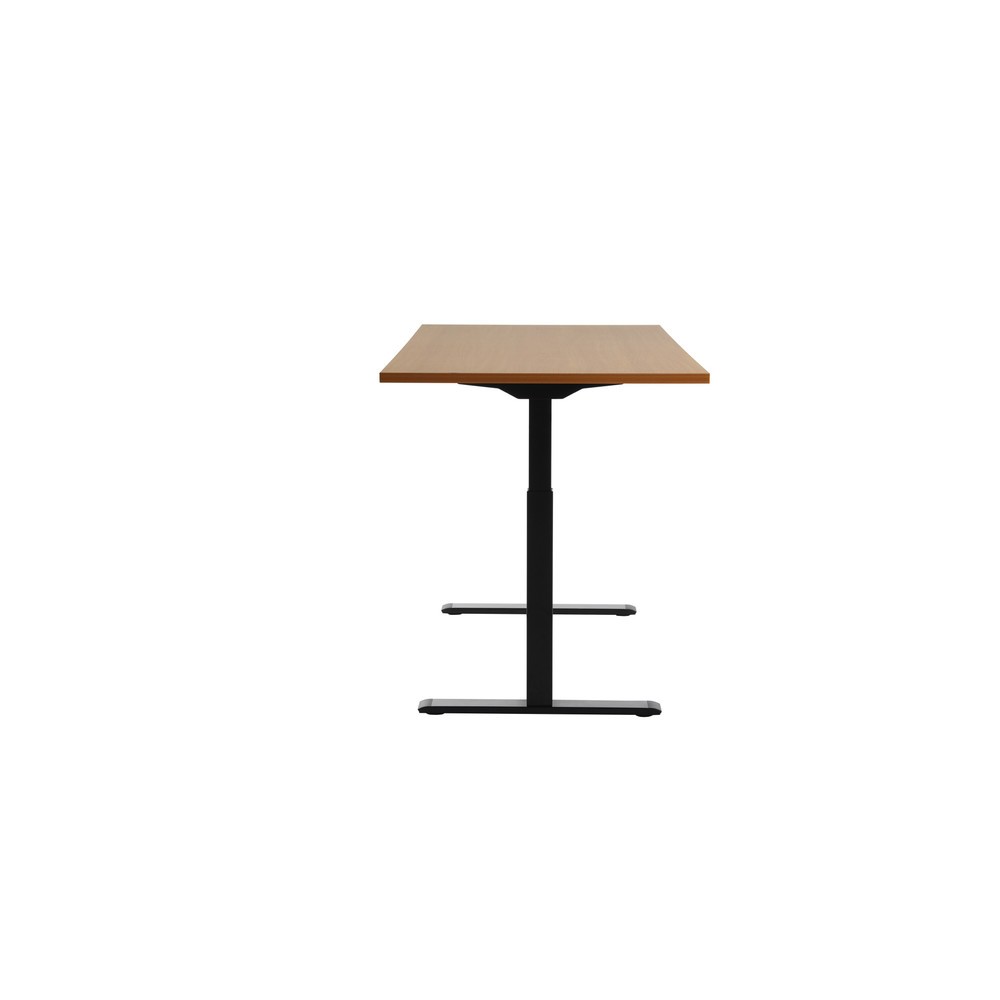 Produktabbildung Nr. 2: Topstar® Elektrisch höhenverstellbarer Schreibtisch E-Table, T-Fuß, BxT 1.600 x 800 mm, Buche/schwarz