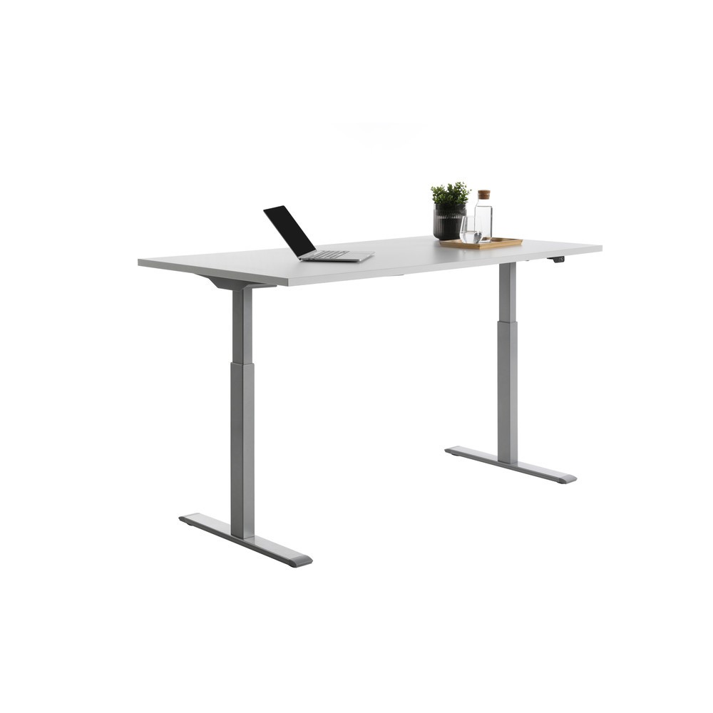 Produktabbildung Nr. 3: Topstar® Elektrisch höhenverstellbarer Schreibtisch E-Table, T-Fuß, BxT 1.600 x 800 mm, grau/lichtgrau