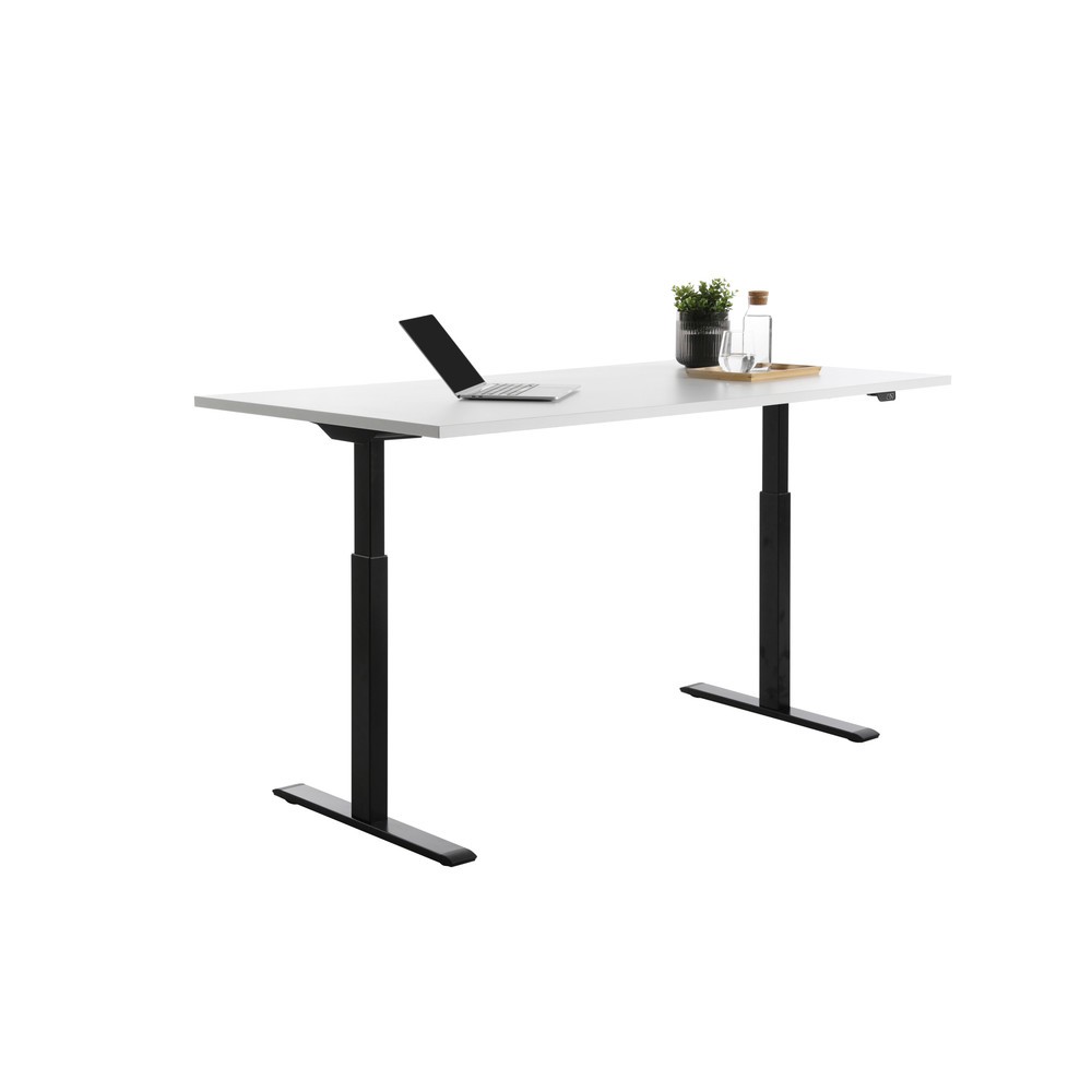Produktabbildung Nr. 4: Topstar® Elektrisch höhenverstellbarer Schreibtisch E-Table, T-Fuß, BxT 1.800 x 800 mm, weiß/schwarz